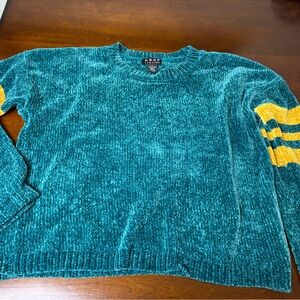 Poof! Teal Chenille Sweater